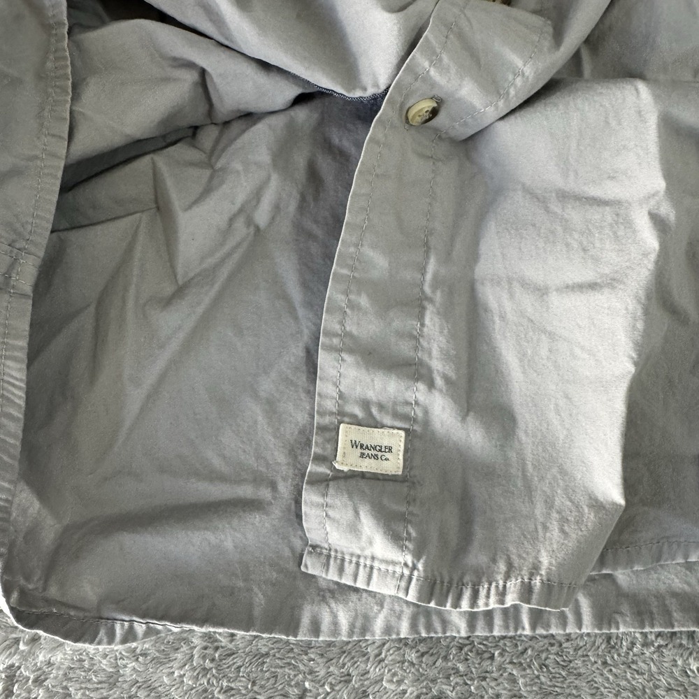 Wrangler Jean Co. Button Down Shirt Mens X-Large XL Long Sleeve Gray 100% Cotton - Picture 8 of 14